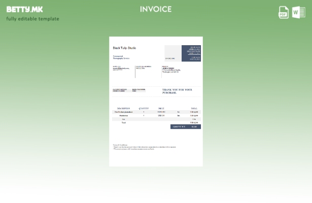 модерен стил САД Црното лале студио шаблон фактура